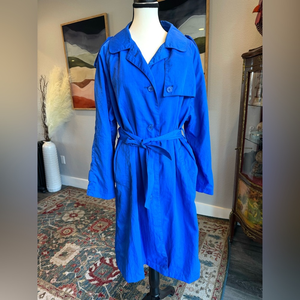 Amanda Smith Petites Electric Blue Trench Coat